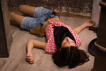 Crime scene in a western style