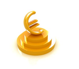 icon euro sign on podium
