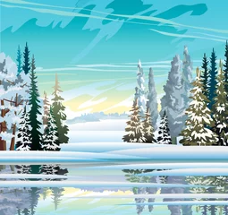 Küchenrückwand glas motiv Winter landscape. © Natali Snailcat