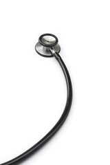 black stethoscope on a white background vertical