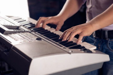 Playing the piano