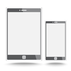 Smart phone and tablet vector on isolated white background