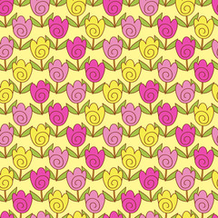 Cute tulips pattern