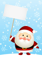 Funny Santa with empty paper card