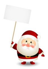 Funny Santa with empty paper card