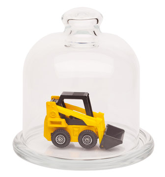 Toy loader in a glass dome