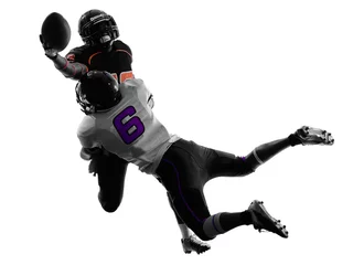 Foto op Aluminium two american football players tackle silhouette © snaptitude