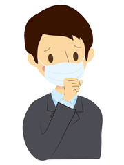 咳をする男性