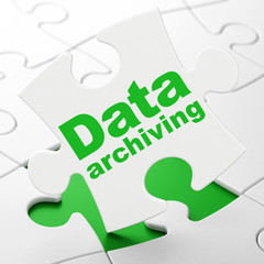 Data concept: Data Archiving on puzzle background