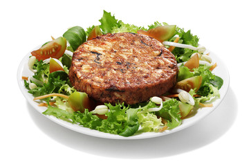 seaweed burger with salad