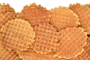 Sweet waffles on white background