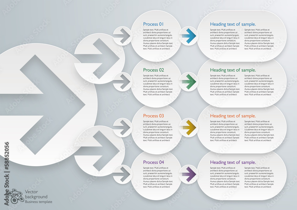 Wall mural 4-step process chart #vector graphics