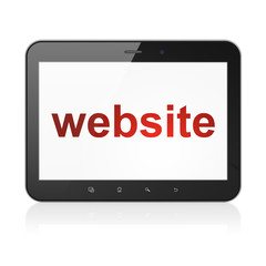Fototapeta premium Web development concept: Website on tablet pc computer