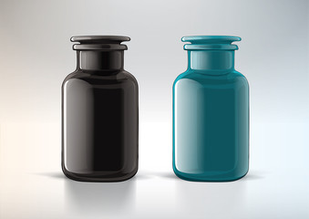 Jar from glass with cover. For new design
