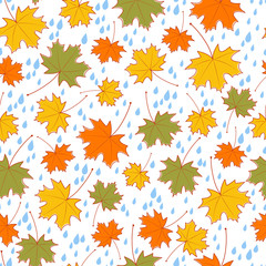Fototapeta na wymiar Vector autumnal seamless background