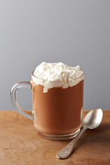 Cup of hot chocolate with whipped cream