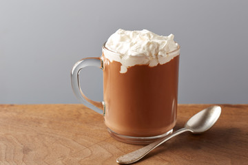 Cup of hot chocolate with whipped cream