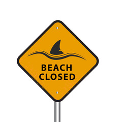 Obraz premium Shark sighting sign vector illustration