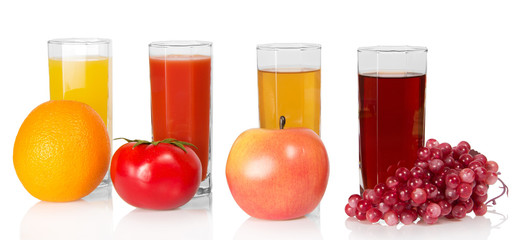 Various juice, fruit and vegetables