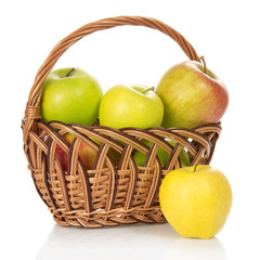 Wattled basket with the apples