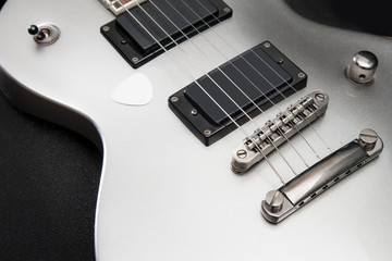 Fototapeta na wymiar Silver electric guitar