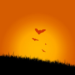bat in the nature vector illustration