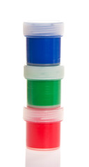 Jars with art paints beautifully stand