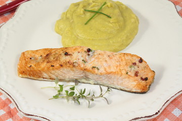 saumon et purée