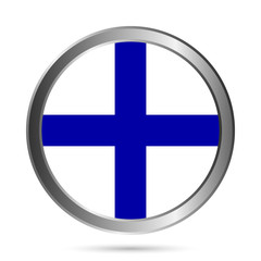 Fototapeta premium Finland flag button.