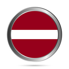 Obraz premium Latvia flag button.