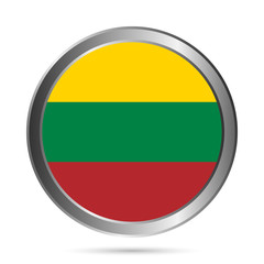 Obraz premium Lithuania flag button.