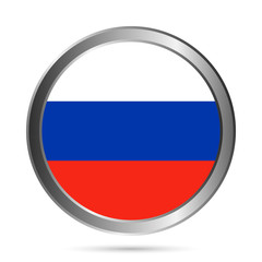 Fototapeta premium Russia flag button. The colors of the original.