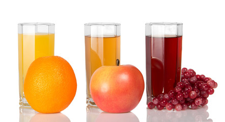 Various juice and the fruit