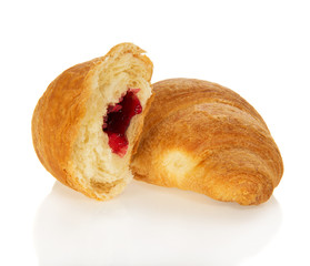 Whole and the slice of a croissant