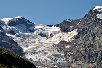 Rocky mountain glaciers - Monte Rosa, Italy.