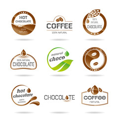 Chocolate, coffee and caramel icon design-Illustration