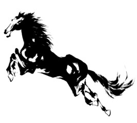 Naklejka premium Japoński koń malarski