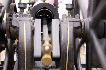 Close up of Antique Engine Spinning