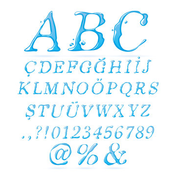 Water alphabet Upper Case Italic