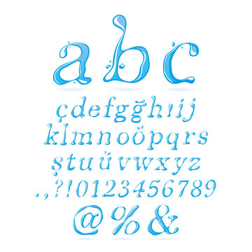 Water alphabet Lower Case Italic