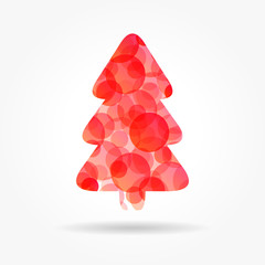 red bubble christmas tree poster
