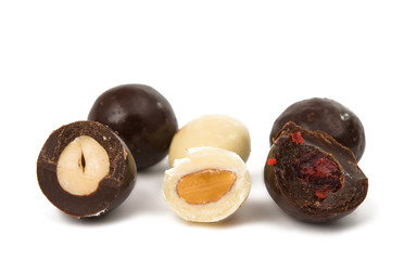 chocolate balls isolated