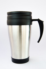 Aluminum mug isolated on white