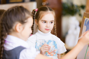 Children drawing and painting