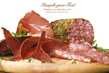 Smoked sausage with rosemary and peppercorns
