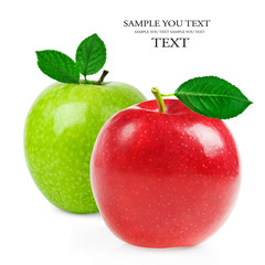 fresh apples on white background