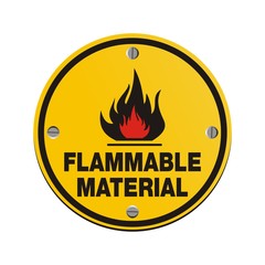 round sign - flammable material
