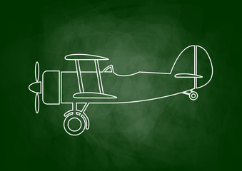Drawing of aircraft on blackboard © Anthonycz
