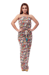 Beautiful woman wearing elegand overall