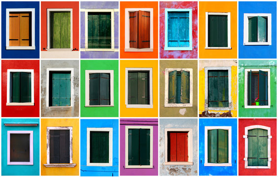 Colorful windows collage